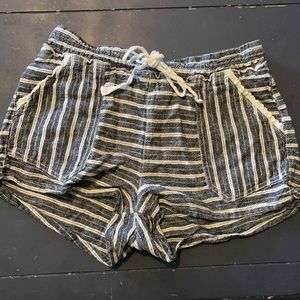 Blue and white stripped shorts